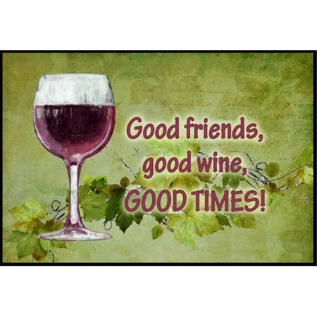 Carolines Treasures Good friends, good wine, good times Indoor or Outdoor Mat CA75242